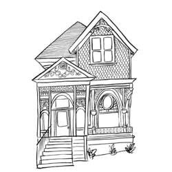 着色页: 房子 (建筑和建筑) #66547 - 免费可打印着色页
