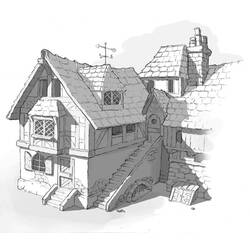 着色页: 房子 (建筑和建筑) #66548 - 免费可打印着色页