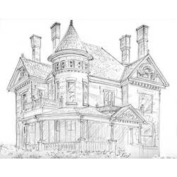 着色页: 房子 (建筑和建筑) #66580 - 免费可打印着色页