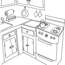 着色页: 厨房间 (建筑和建筑) #63635 - 免费可打印着色页
