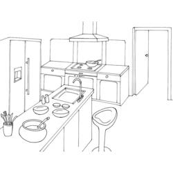 着色页: 厨房间 (建筑和建筑) #63639 - 免费可打印着色页