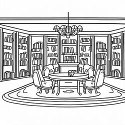 着色页: 图书馆 (建筑和建筑学) #191372 - 免费可打印着色页