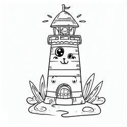 着色页: 灯塔 (建筑和建筑学) #188001 - 免费可打印着色页