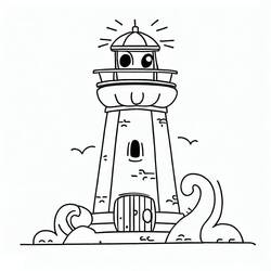 着色页: 灯塔 (建筑和建筑学) #188003 - 免费可打印着色页