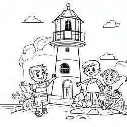 着色页: 灯塔 (建筑和建筑学) #188007 - 免费可打印着色页