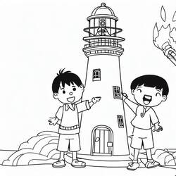 着色页: 灯塔 (建筑和建筑学) #188010 - 免费可打印着色页