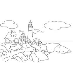 着色页: 灯塔 (建筑和建筑学) #188026 - 免费可打印着色页