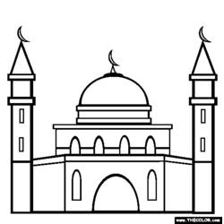 着色页: 清真寺 (建筑和建筑) #64510 - 免费可打印着色页