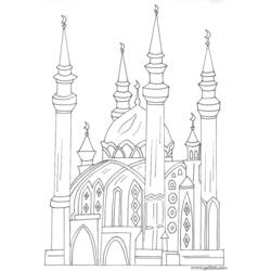 着色页: 清真寺 (建筑和建筑) #64593 - 免费可打印着色页