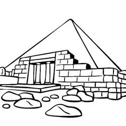 着色页: 金字塔 (建筑和建筑学) #191000 - 免费可打印着色页