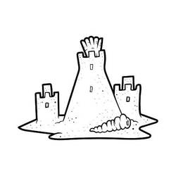 着色页: 沙堡 (建筑和建筑学) #204746 - 免费可打印着色页