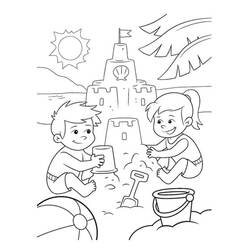 着色页: 沙堡 (建筑和建筑学) #204760 - 免费可打印着色页
