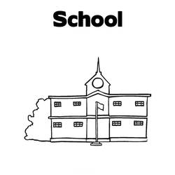 着色页: 学校 (建筑和建筑) #63989 - 免费可打印着色页
