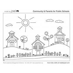 着色页: 学校 (建筑和建筑) #64108 - 免费可打印着色页