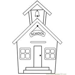着色页: 学校 (建筑和建筑) #66807 - 免费可打印着色页