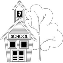 着色页: 学校 (建筑和建筑) #66896 - 免费可打印着色页
