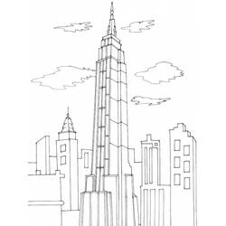 着色页: 摩天大楼 (建筑和建筑) #65549 - 免费可打印着色页