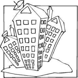 着色页: 摩天大楼 (建筑和建筑) #65787 - 免费可打印着色页