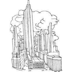 着色页: 摩天大楼 (建筑和建筑) #65797 - 免费可打印着色页