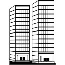 着色页: 摩天大楼 (建筑和建筑) #65799 - 免费可打印着色页