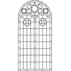 着色页: 彩色玻璃 (建筑和建筑学) #174275 - 免费可打印着色页