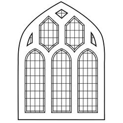 着色页: 彩色玻璃 (建筑和建筑学) #174305 - 免费可打印着色页