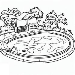 着色页: 游泳池 (建筑和建筑学) #186036 - 免费可打印着色页