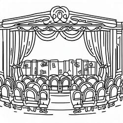 着色页: 剧院 (建筑和建筑学) #185906 - 免费可打印着色页