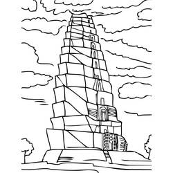 着色页: 巴别塔 (建筑和建筑学) #213636 - 免费可打印着色页