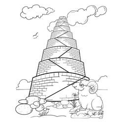 着色页: 巴别塔 (建筑和建筑学) #213641 - 免费可打印着色页