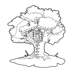 着色页: 树屋 (建筑和建筑) #65992 - 免费可打印着色页