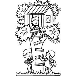 着色页: 树屋 (建筑和建筑) #65997 - 免费可打印着色页