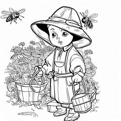 着色页: 养蜂人 (职业和专业) #189936 - 免费可打印着色页