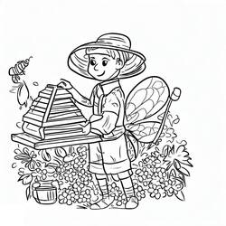 着色页: 养蜂人 (职业和专业) #189939 - 免费可打印着色页