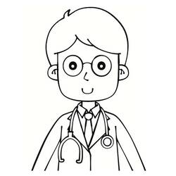 着色页: 医生 (职业和专业) #187825 - 免费可打印着色页