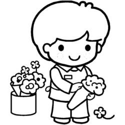 着色页: 花商 (职业和专业) #170343 - 免费可打印着色页