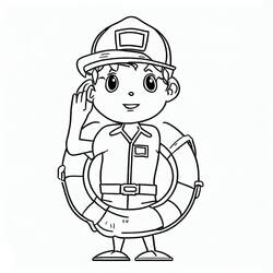 着色页: 救生员 (职业和专业) #205634 - 免费可打印着色页