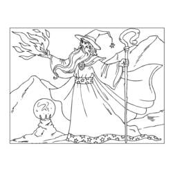 着色页: 魔术师 (职业和专业) #100710 - 免费可打印着色页