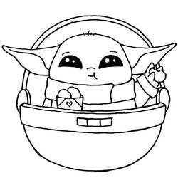 着色页: 幼体尤达 - 免费可打印着色页