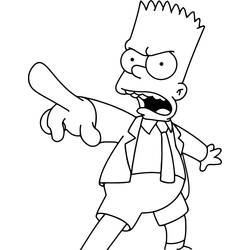 着色页: Bart Simpson (卡通人物) #210670 - 免费可打印着色页