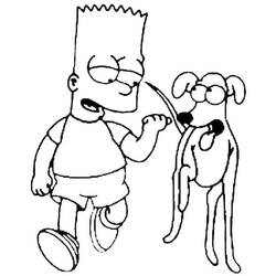 着色页: Bart Simpson - 免费可打印着色页