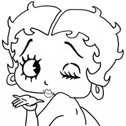 着色页: Betty Boop - 免费可打印着色页