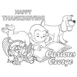 着色页: Curious George - 免费可打印着色页