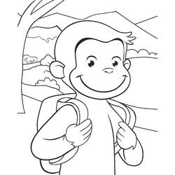 着色页: Curious George (卡通人物) #211230 - 免费可打印着色页