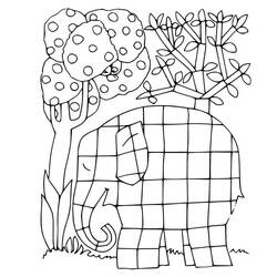 着色页: Elmer - 免费可打印着色页