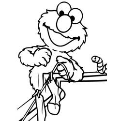 着色页: Elmo (卡通人物) #203506 - 免费可打印着色页