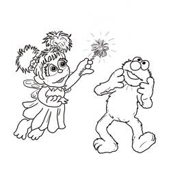 着色页: Elmo - 免费可打印着色页