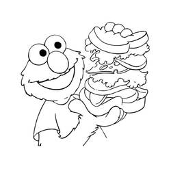 着色页: Elmo (卡通人物) #203539 - 免费可打印着色页
