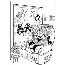 着色页: 菲力猫 (卡通人物) #206993 - 免费可打印着色页