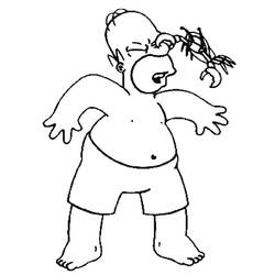 着色页: Homer Simpson (卡通人物) #188207 - 免费可打印着色页